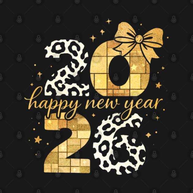 Happy New Year Cute Gold Disco Ball Bow New Year's Eve Girls by shirtlux