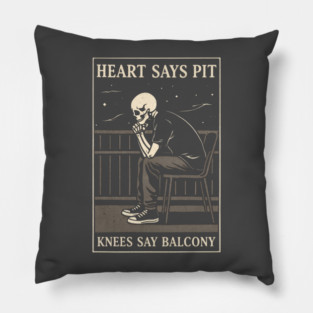 Funny Heart Says Pit Knees Say Balcony Retro Music Pillow