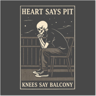 Funny Heart Says Pit Knees Say Balcony Retro Music Posters and Art
