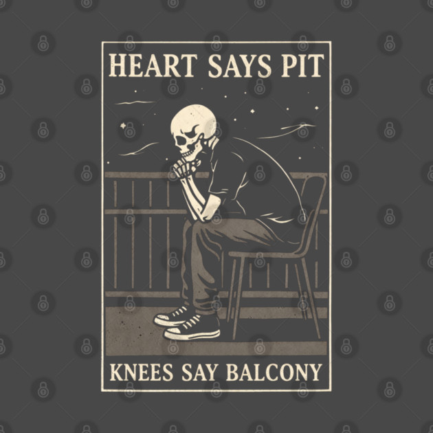 Funny Heart Says Pit Knees Say Balcony Retro Music by shirtlux