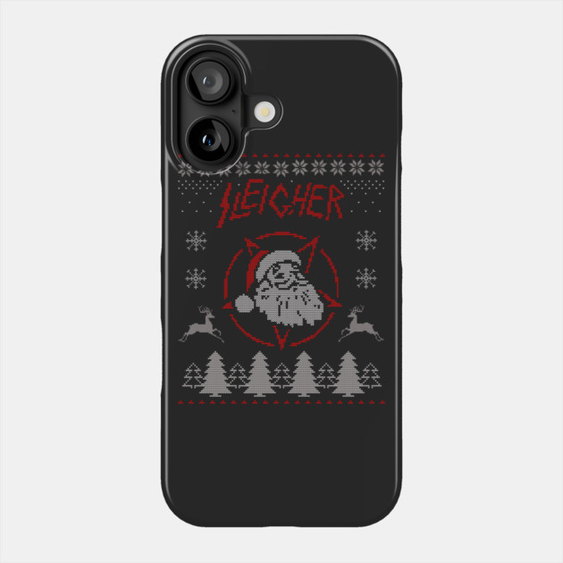 Sleigher Christmas Ugly Sweater Phone Case by dumbshirts