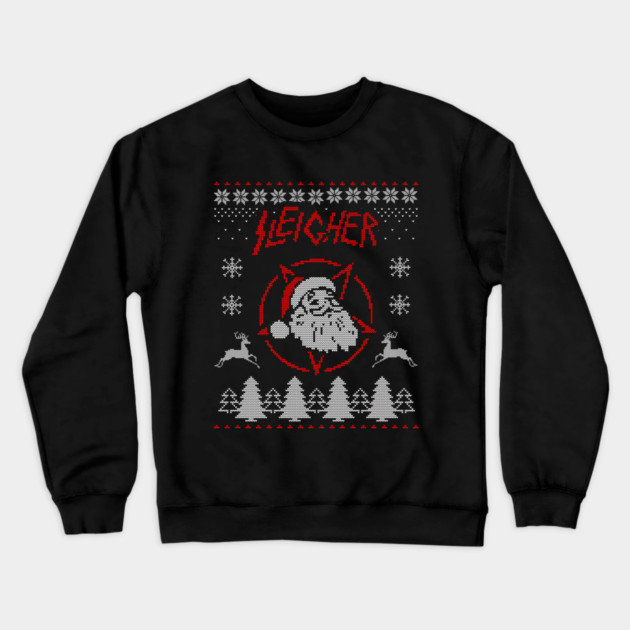 Sleigher Christmas Ugly Sweater Crewneck Sweatshirt by dumbshirts
