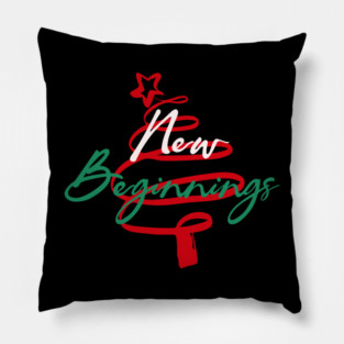 New Beginnings 2026 Themed Holiday Tee Pillow
