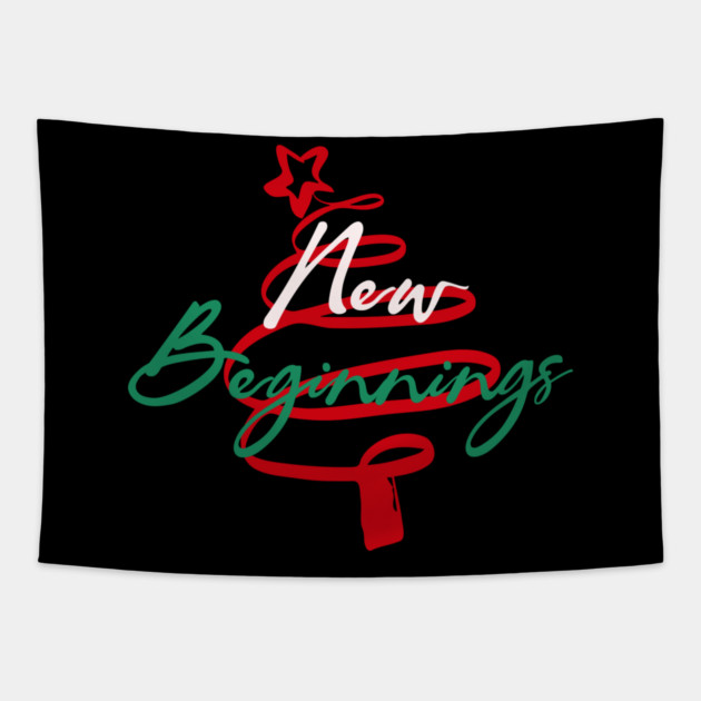 New Beginnings 2026 Themed Holiday Tee Tapestry by TurnEffect