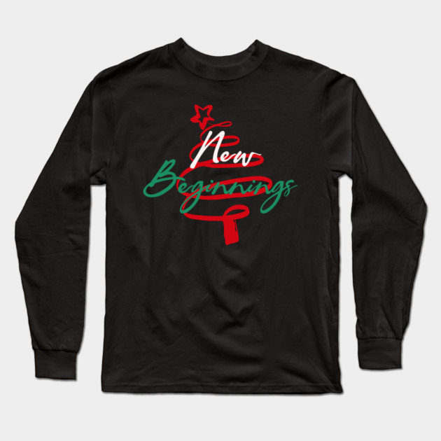 New Beginnings 2026 Themed Holiday Tee Long Sleeve T-Shirt by TurnEffect