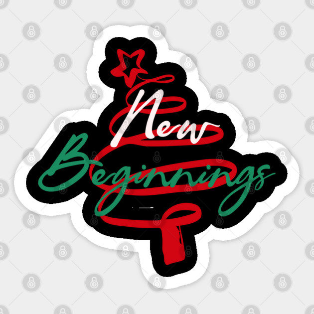 New Beginnings 2026 Themed Holiday Tee Sticker by TurnEffect