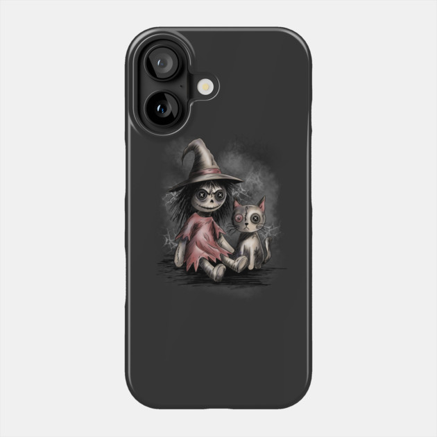 Ragdoll Witch and Cat Phone Case by H. R. Sinclair