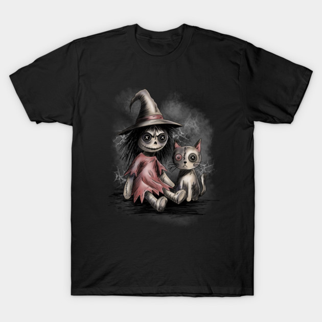 Ragdoll Witch and Cat T-Shirt by H. R. Sinclair