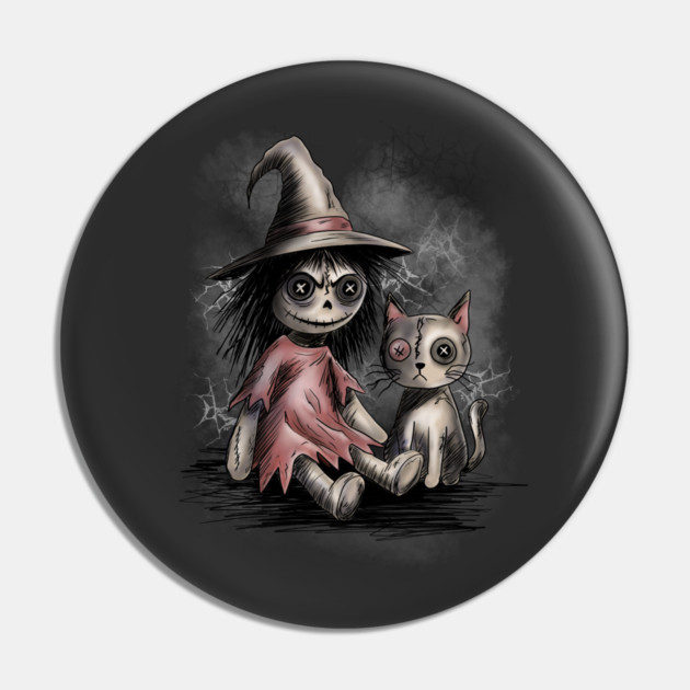 Ragdoll Witch and Cat Pin by H. R. Sinclair
