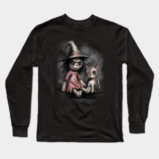 Ragdoll Witch and Cat Long Sleeve T-Shirt