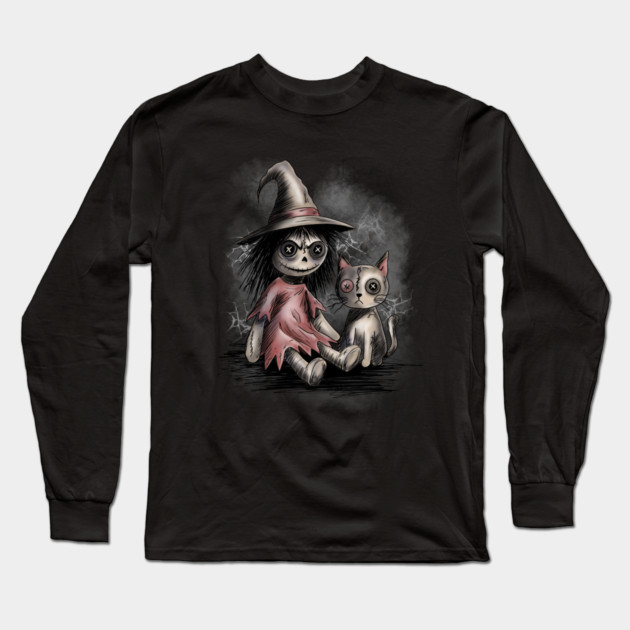 Ragdoll Witch and Cat Long Sleeve T-Shirt by H. R. Sinclair