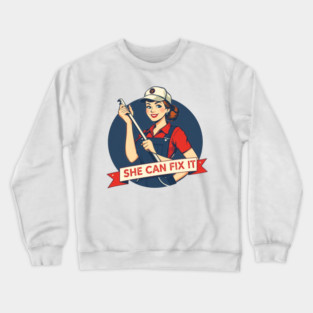 She Can Fix It | Strong Mind, Skilled Hands, Fearless Energy Crewneck Sweatshirt