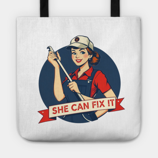 She Can Fix It | Strong Mind, Skilled Hands, Fearless Energy Tote by Muhammad Naveed Khan
