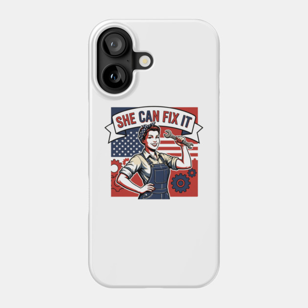She Can Fix It | Built Strong, Thinks Smart, Gets It Done Phone Case by Muhammad Naveed Khan