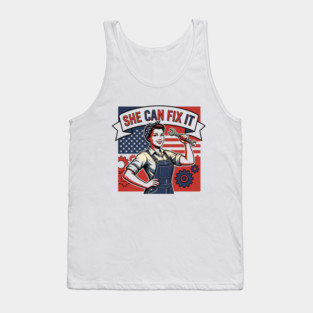 She Can Fix It | Built Strong, Thinks Smart, Gets It Done Tank Top