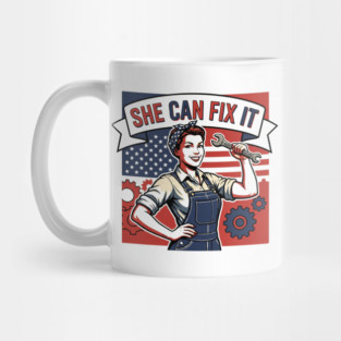 She Can Fix It | Built Strong, Thinks Smart, Gets It Done Mug