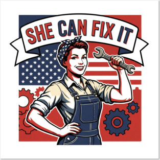 She Can Fix It | Built Strong, Thinks Smart, Gets It Done Posters and Art