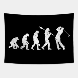Evolution Of Golfer Dad Grandpa Golfing Lover Golf Player Tapestry