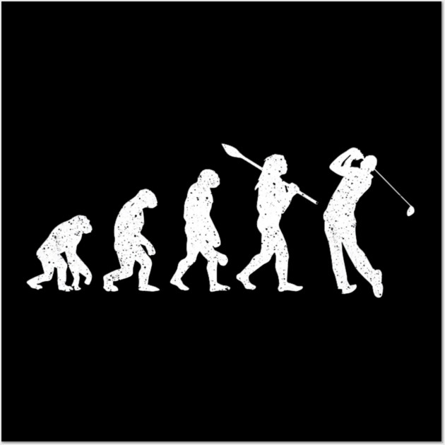 Evolution Of Golfer Dad Grandpa Golfing Lover Golf Player Wall Art by yangho