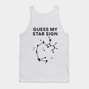 Guess My Star Sign – Sagittarius Zodiac, Astrology Constellation - Black Print Tank Top