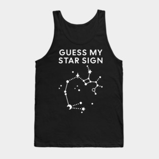 Guess My Star Sign – Sagittarius Zodiac, Astrology Constellation - White Print Tank Top