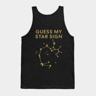 Guess My Star Sign – Sagittarius Zodiac, Astrology Constellation - Antique Gold Print Tank Top