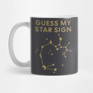 Guess My Star Sign – Sagittarius Zodiac, Astrology Constellation - Antique Gold Print Mug
