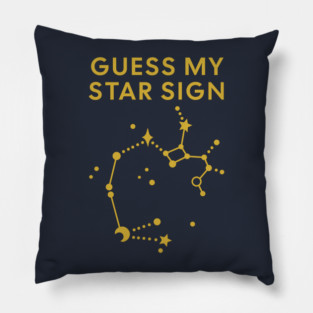 Guess My Star Sign – Sagittarius Zodiac, Astrology Constellation - Classic Gold Print Pillow