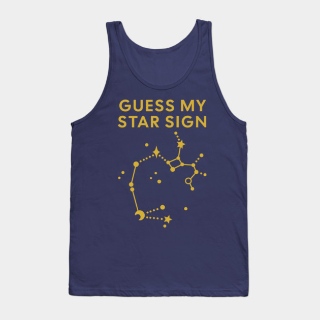 Guess My Star Sign – Sagittarius Zodiac, Astrology Constellation - Classic Gold Print Tank Top by Designed By Marty