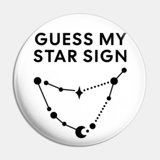 Guess My Star Sign – Capricorn Zodiac, Astrology Constellation - Black Print Pin