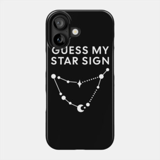 Guess My Star Sign – Capricorn Zodiac, Astrology Constellation - White Print Phone Case