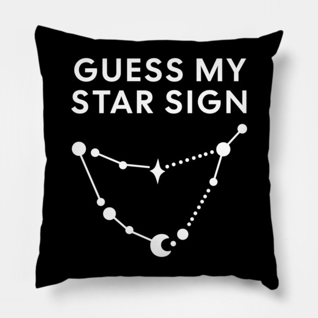 Guess My Star Sign – Capricorn Zodiac, Astrology Constellation - White Print Pillow by Designed By Marty