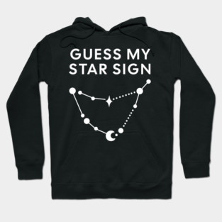 Guess My Star Sign – Capricorn Zodiac, Astrology Constellation - White Print Hoodie