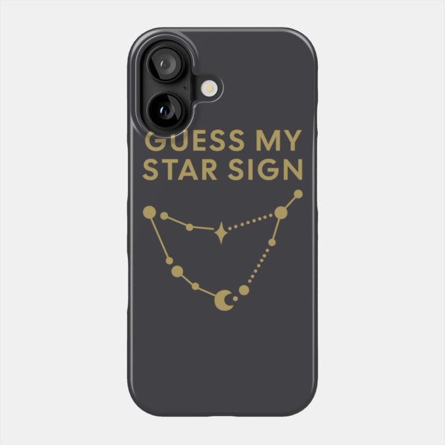 Guess My Star Sign – Capricorn Zodiac, Astrology Constellation - Antique Gold Print Phone Case by Designed By Marty