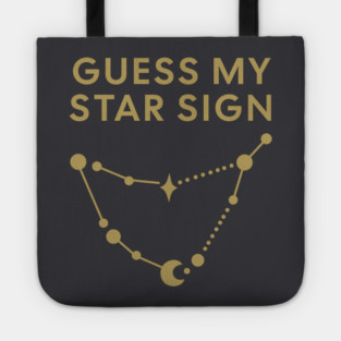 Guess My Star Sign – Capricorn Zodiac, Astrology Constellation - Antique Gold Print Tote