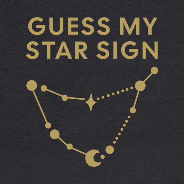 Guess My Star Sign – Capricorn Zodiac, Astrology Constellation - Antique Gold Print by Designed By Marty