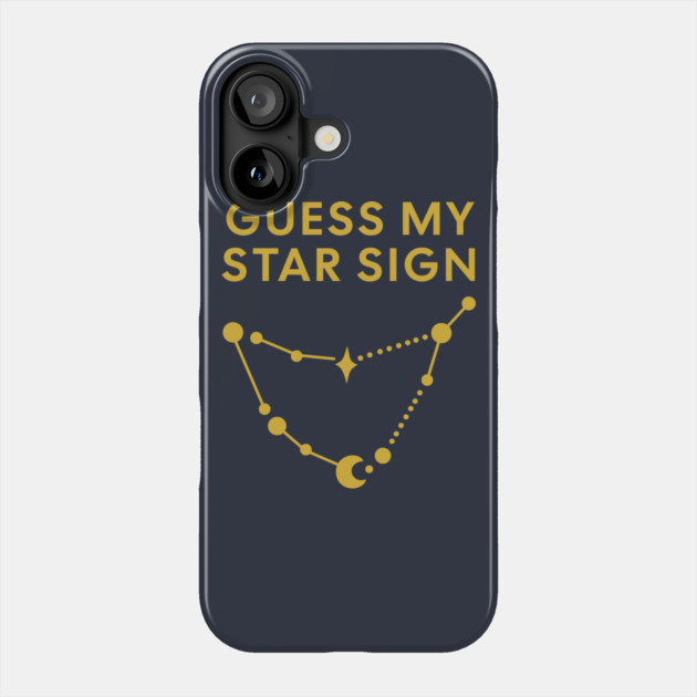 Guess My Star Sign – Capricorn Zodiac, Astrology Constellation - Classic Gold Print Phone Case by Designed By Marty