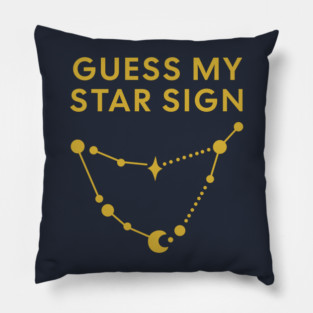 Guess My Star Sign – Capricorn Zodiac, Astrology Constellation - Classic Gold Print Pillow