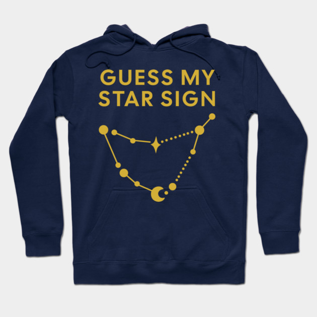 Guess My Star Sign – Capricorn Zodiac, Astrology Constellation - Classic Gold Print Hoodie by Designed By Marty