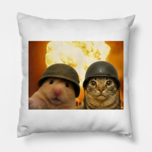 Funny Cat Hamster Explosion Selfie Pillow