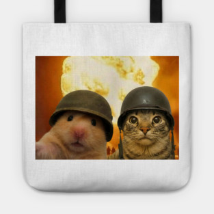 Funny Cat Hamster Explosion Selfie Tote