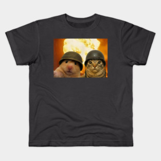 Funny Cat Hamster Explosion Selfie Kids T-Shirt