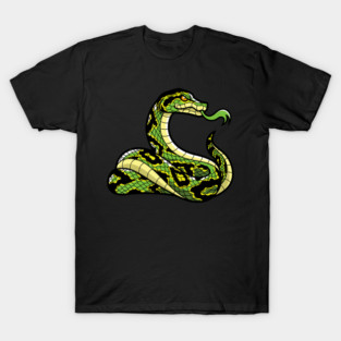 Green Snake Viper Reptile Keeper Herpetologist T-Shirt