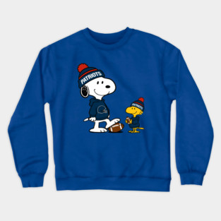 New England Patriots - Snoopy & Woodstock Football Style M003 Crewneck Sweatshirt