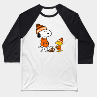 Cleveland Browns - Snoopy & Woodstock Football Style M037 Baseball T-Shirt