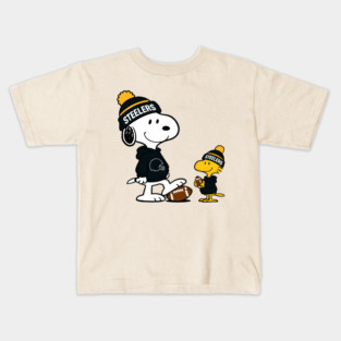 Pittsburgh Steelers - Snoopy & Woodstock Football Style M039 Kids T-Shirt