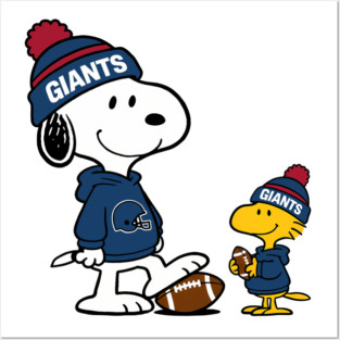 New York Giants - Snoopy & Woodstock Football Style M041 Posters and Art