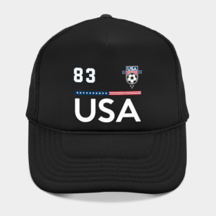 American USA Flag Soccer Jersey Favorite Lucky Number 83 Women Men Hat