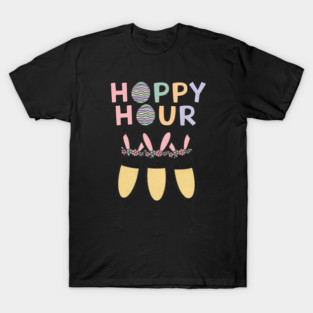 Punny Easter Happy Bunny Wine Drinking T-Shirt