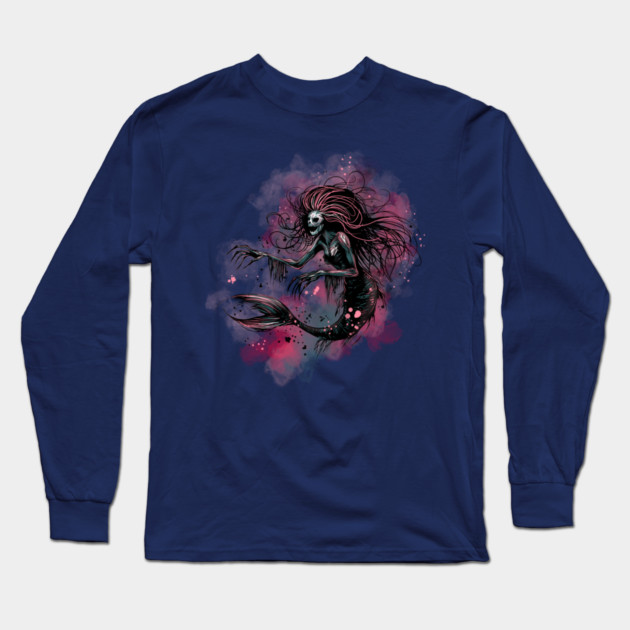 Deep Sea Mermaid Long Sleeve T-Shirt by H. R. Sinclair